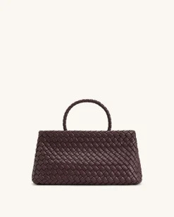 Elora Woven Tote Bag - Deep Burgundy