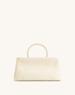 Elora Woven Tote Bag - White
