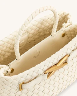 Elora Woven Tote Bag - White