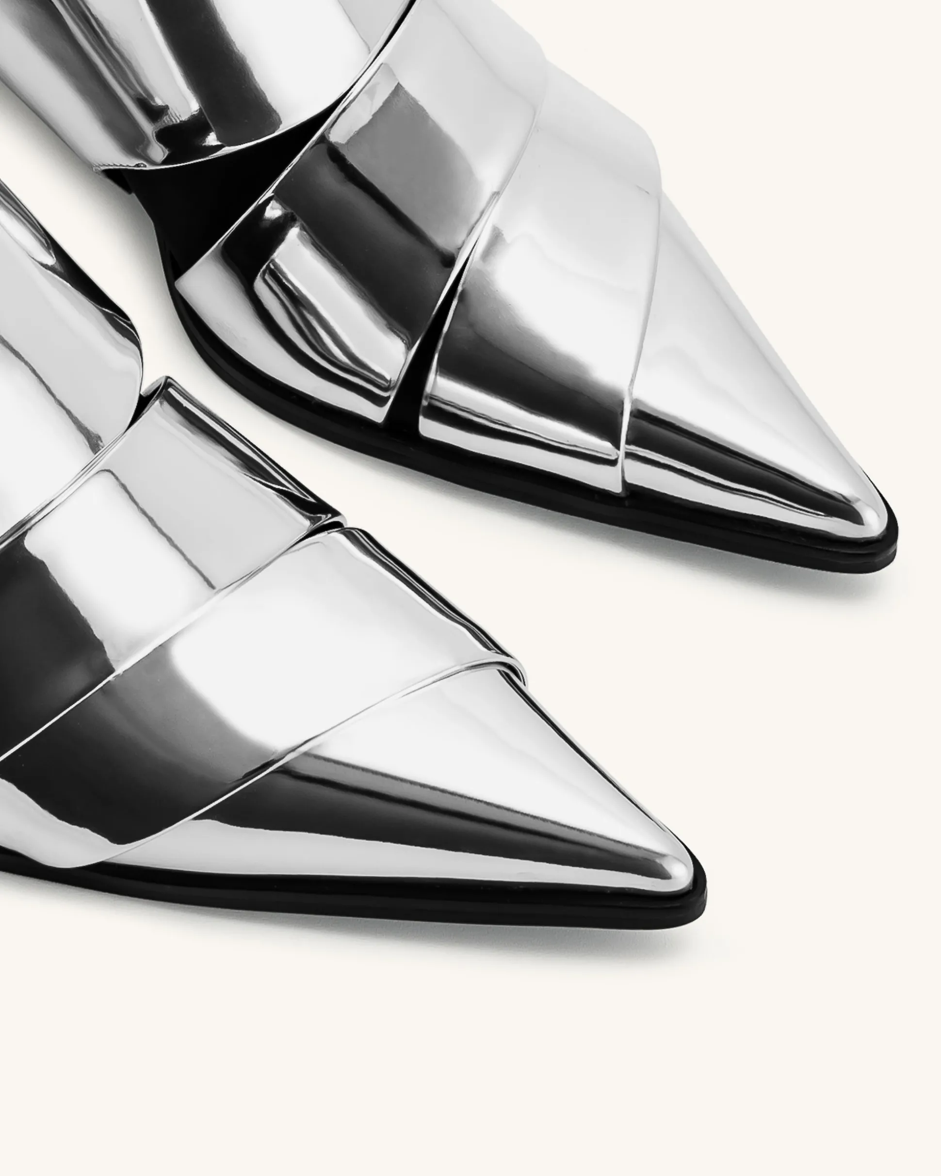 Emily Strap Ankle Boots - Silver