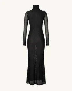 Eva Body Print Mesh Dress - Black and White