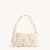 Eva Faux Fur And Sequin Mini Shoulder Bag - Beige