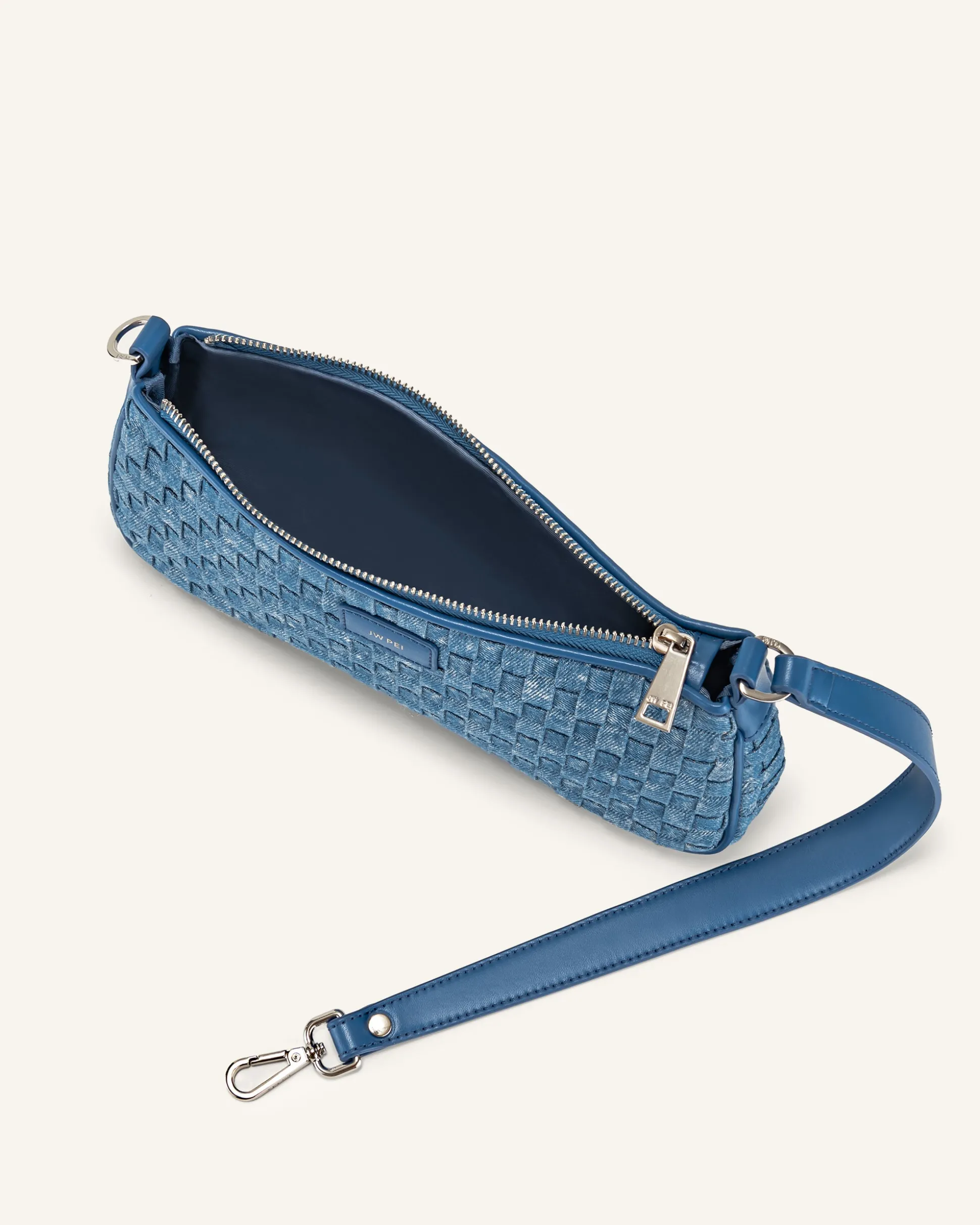 Eva Shoulder Handbag - Blue Denim Weave