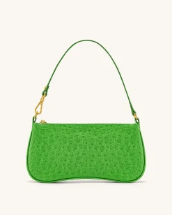Eva Shoulder Handbag - Grass Green Ostrich