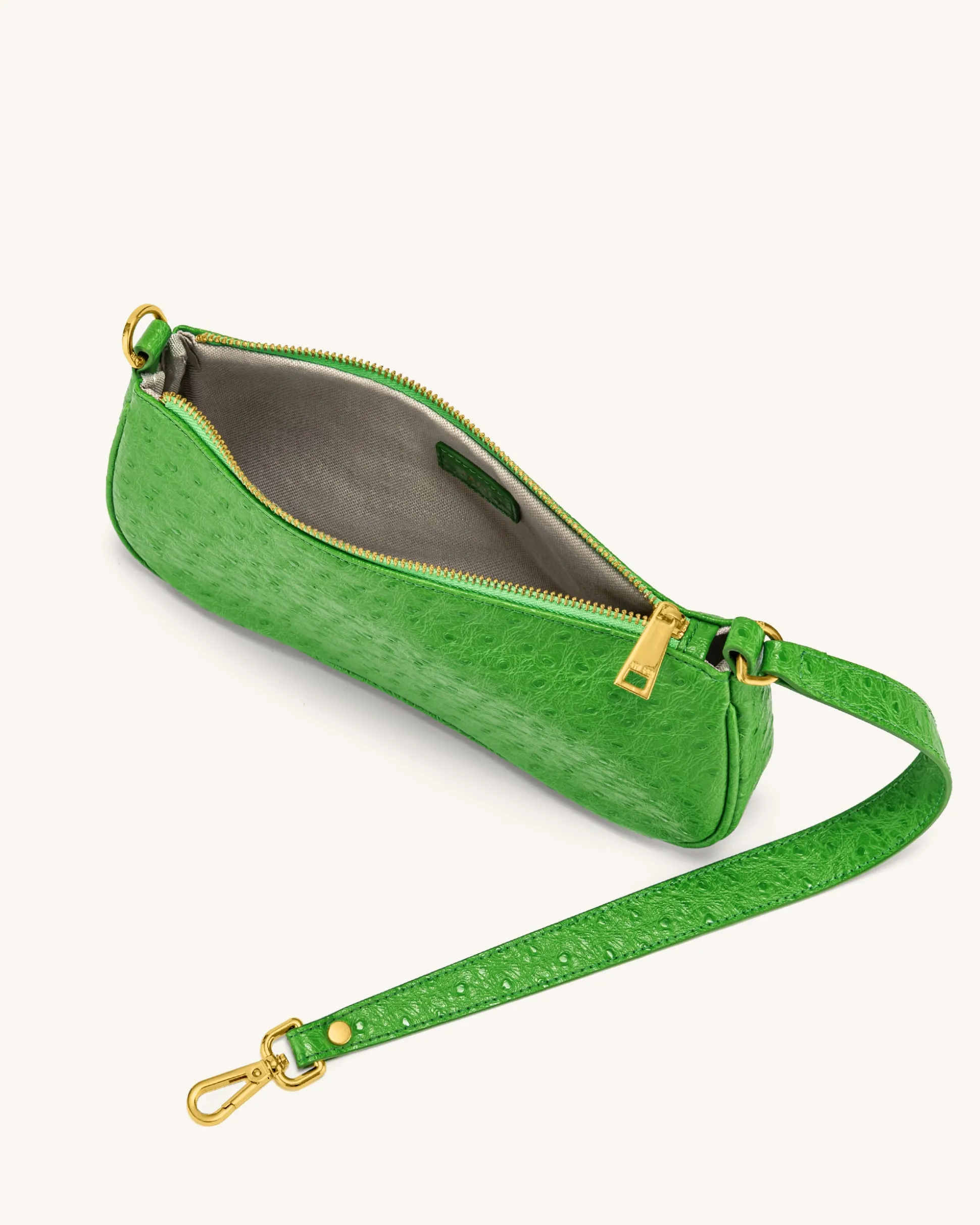 Eva Shoulder Handbag - Grass Green Ostrich