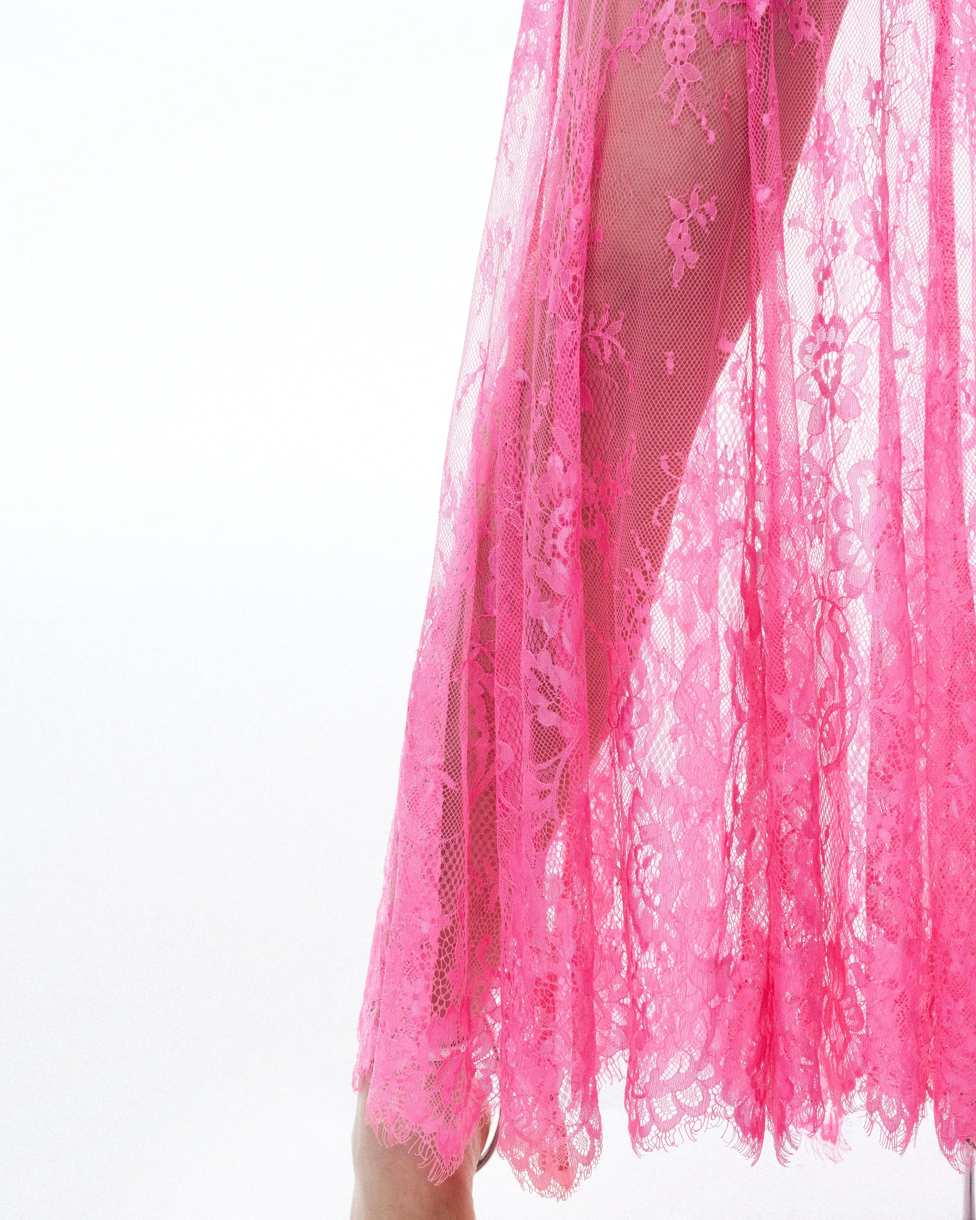 Evadne Floral Lace Dress - Pink