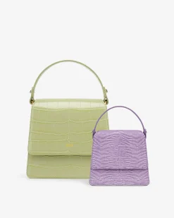Fae Mini Top Handle Bag - Purple Lizard