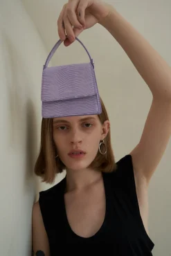 Fae Mini Top Handle Bag - Purple Lizard