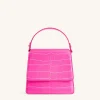 FAE Top Handle Crossbody - Hot Pink Croc