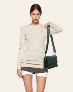 Fashion Mini Flap Bag & Purses - Dark Green Croc Embossed - JW PEI
