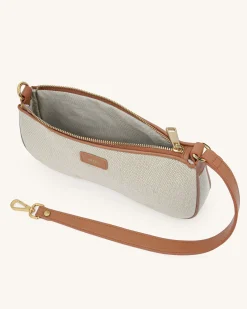 Fashion Shoulder Bag - Beige Canvas - JW PEI