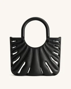 Faye Leaf Beach Bag - Black