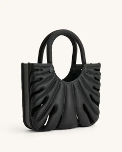 Faye Leaf Beach Bag - Black