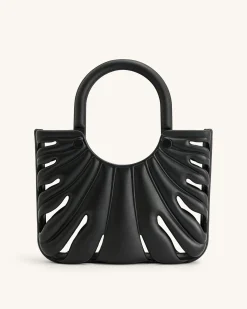 Faye Leaf Beach Bag - Black