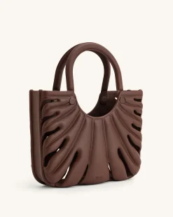 Faye Leaf Beach Bag - Brown