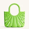 Faye Leaf Beach Bag - Neon Green
