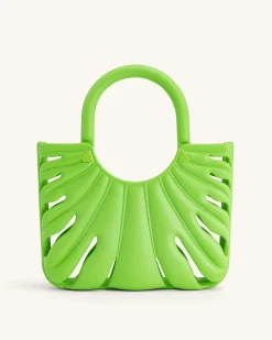 Faye Leaf Beach Bag - Neon Green
