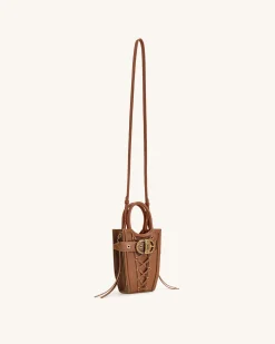 FEI Crushed Straps Phone Bag - Brown