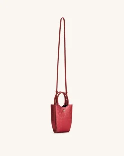 FEI Metallic Phone Bag - Red Ochre Lizard