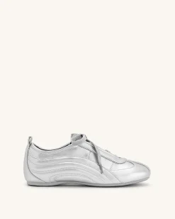 Ferne Streamlined Lustrous Sneakers - Silver