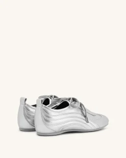 Ferne Streamlined Lustrous Sneakers - Silver