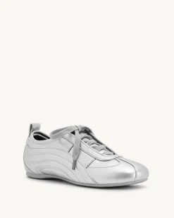 Ferne Streamlined Lustrous Sneakers - Silver