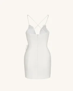 Floral Embrace Sleeveless Gown - White