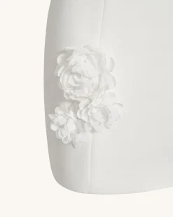 Floral Embrace Sleeveless Gown - White