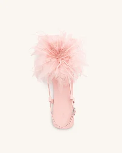 Fluffy Flats Sandals - Pink Beige