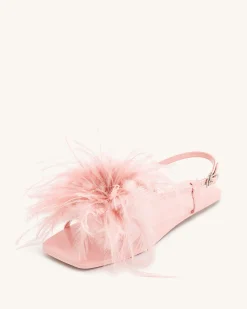 Fluffy Flats Sandals - Pink Beige