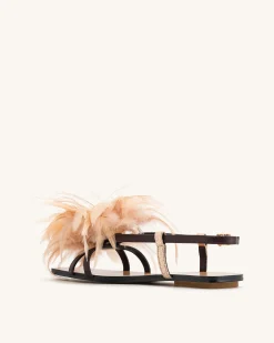 Fluffy Flats Sandals-Brown
