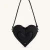 Francisca Heart Shaped Crossbody Bag - Black
