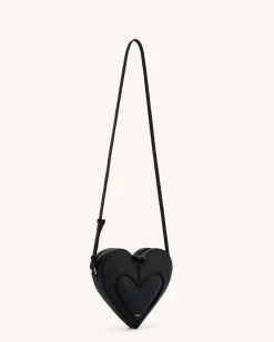 Francisca Heart Shaped Crossbody Bag - Black