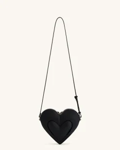 Francisca Heart Shaped Crossbody Bag - Black