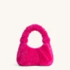 Gabbi Faux Fur Medium Ruched Hobo Handbag - Fandango Pink