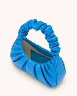 Gabbi Ruched Hobo Handbag - Lake Blue