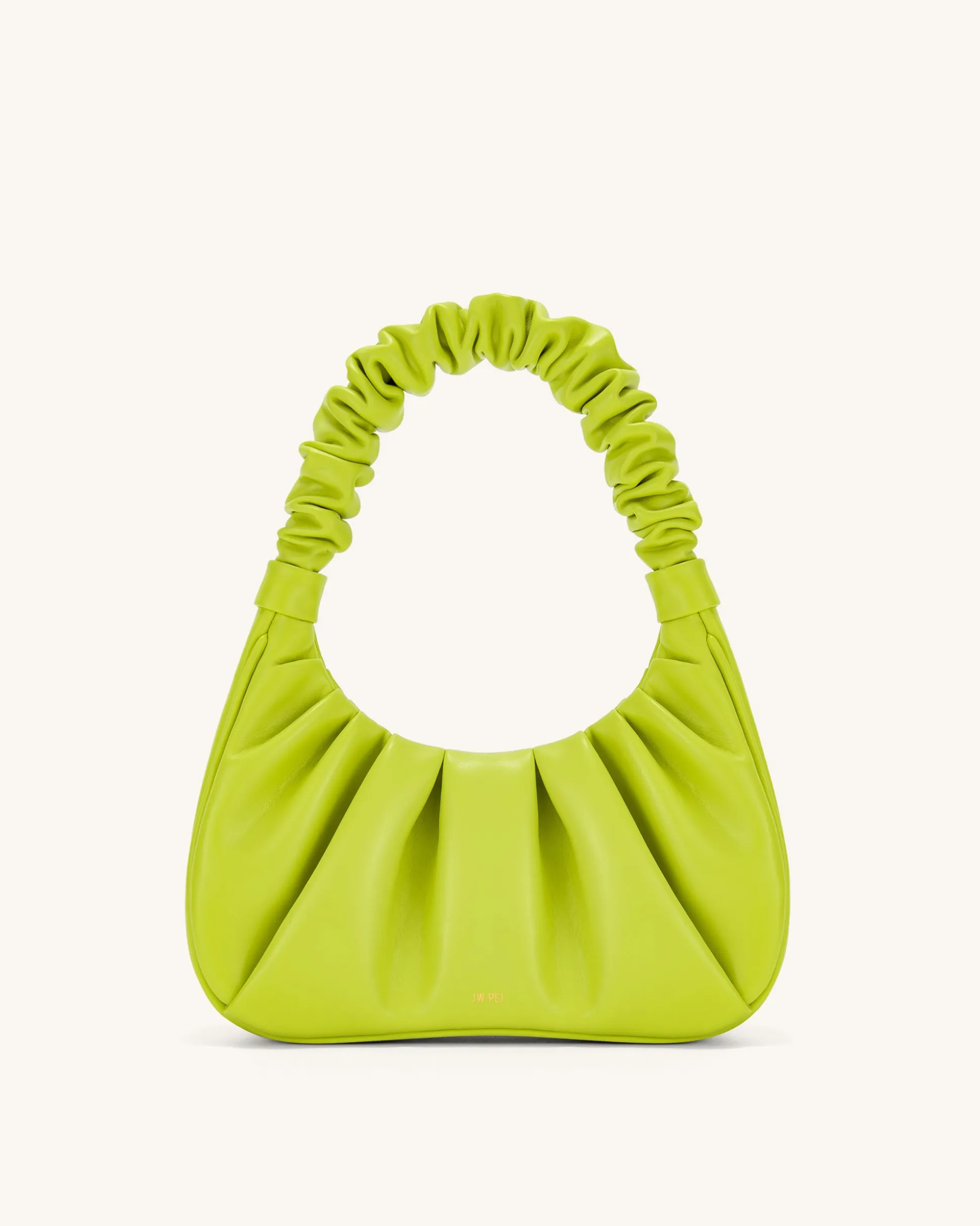 Gabbi Ruched Hobo Handbag - Cyber Lime