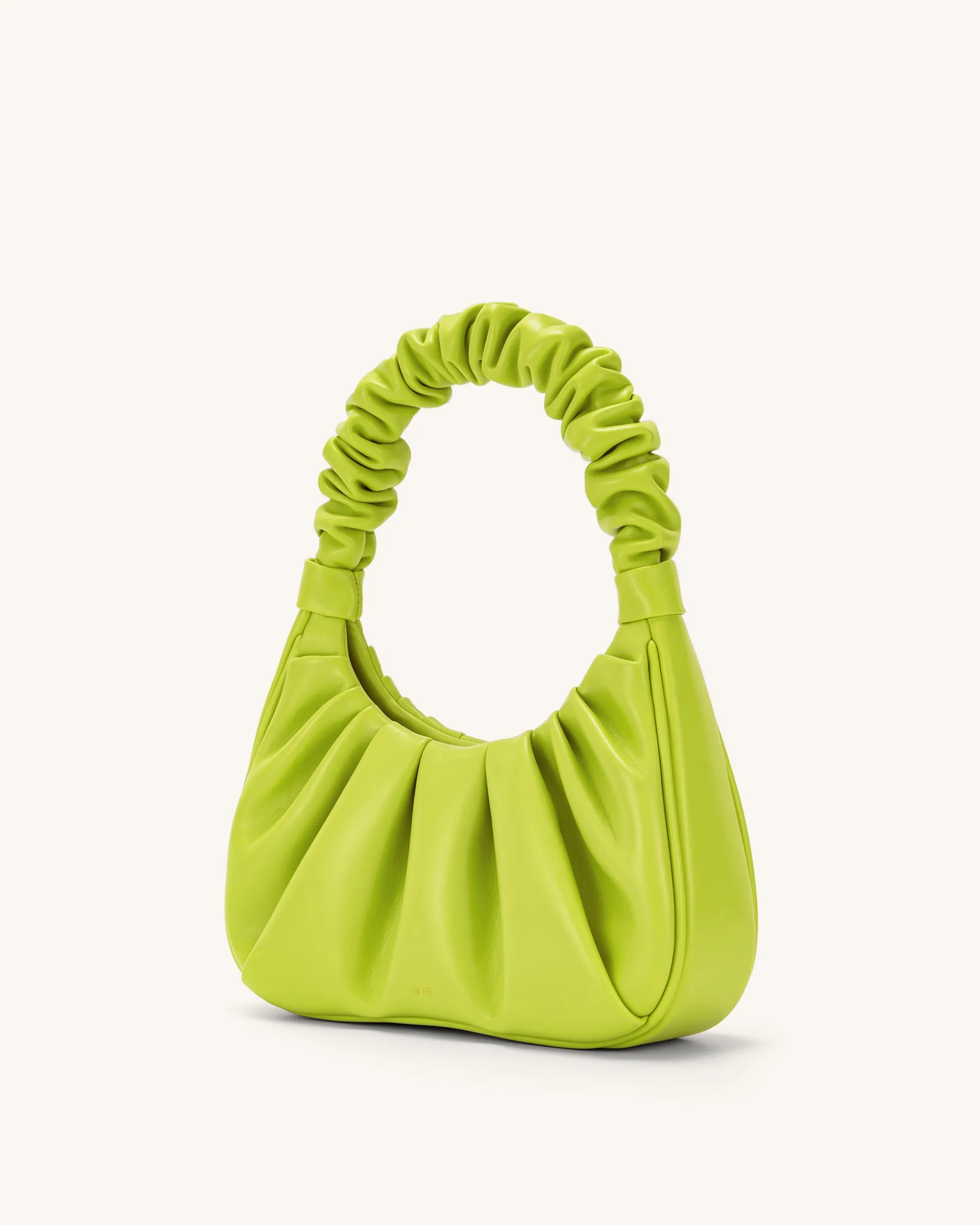 Gabbi Ruched Hobo Handbag - Cyber Lime