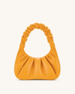 Gabbi Ruched Hobo Handbag - Candied Orange