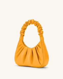 Gabbi Ruched Hobo Handbag - Candied Orange