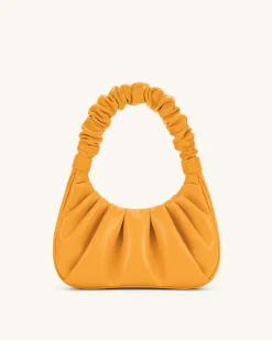 Gabbi Ruched Hobo Handbag - Candied Orange