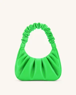 Gabbi Ruched Hobo Handbag - Neon Green