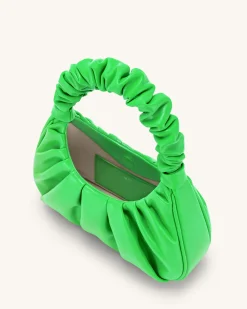 Gabbi Ruched Hobo Handbag - Neon Green