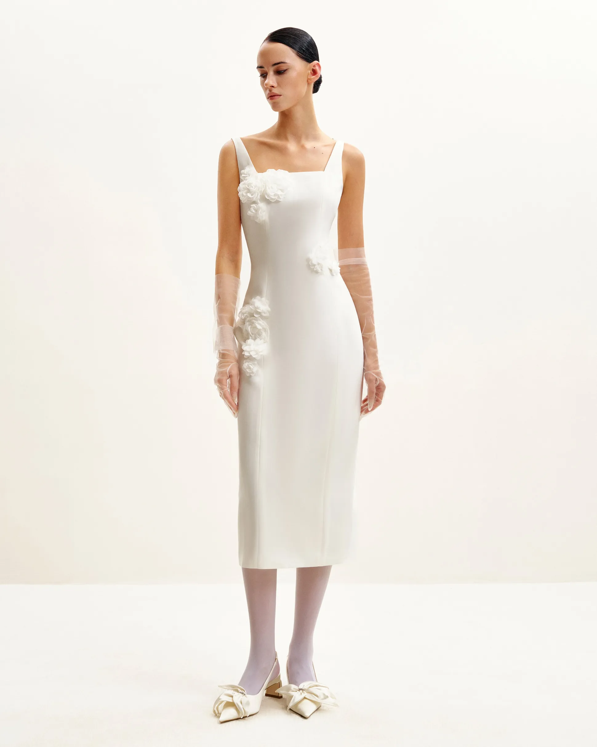 Garden Grace Sheath Dress - White
