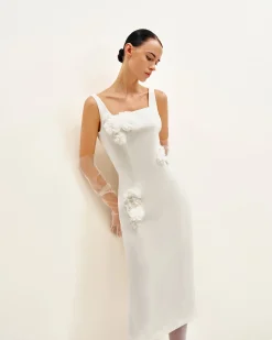 Garden Grace Sheath Dress - White