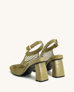 Genesis Heeled Sandals - Olive Green