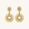 Geometrical Openwork Small Round Earrings - 18ct Gold Plated & Morgani