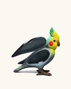 Gray Cockatiel Clutch Bag - Multicolor