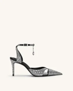 Haidi Artificial Crystal Pumps - Black