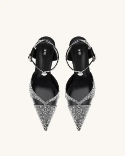 Haidi Artificial Crystal Pumps - Black